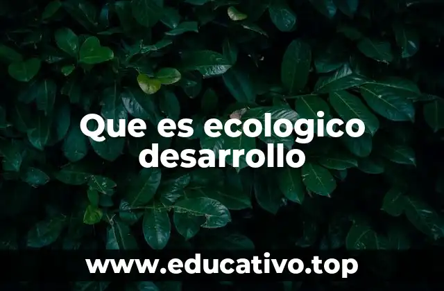 Que es ecologico desarrollo