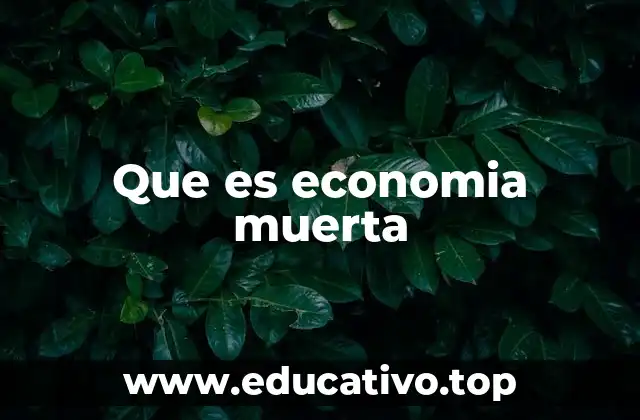 Que es economia muerta