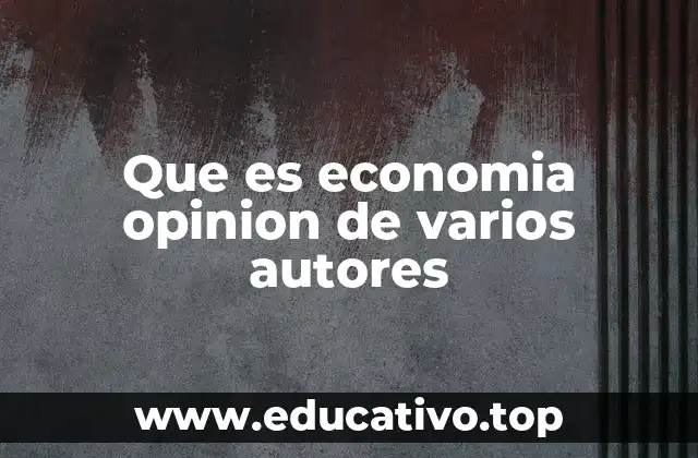 Que es economia opinion de varios autores