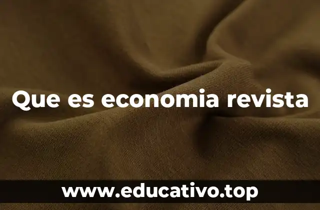 Que es economia revista