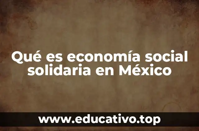Qué es economía social solidaria en México