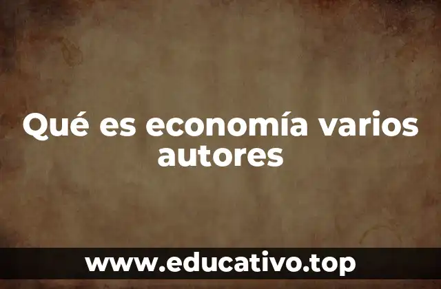 Qué es economía varios autores