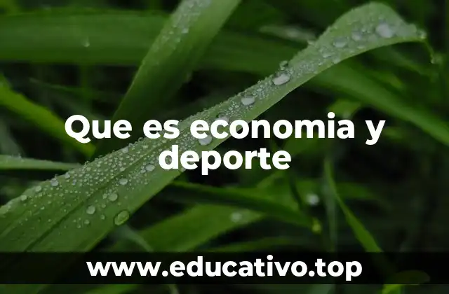 Que es economia y deporte