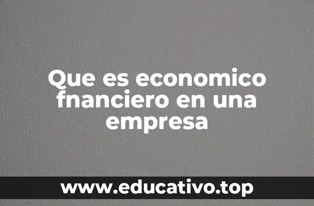 Que es economico fnanciero en una empresa