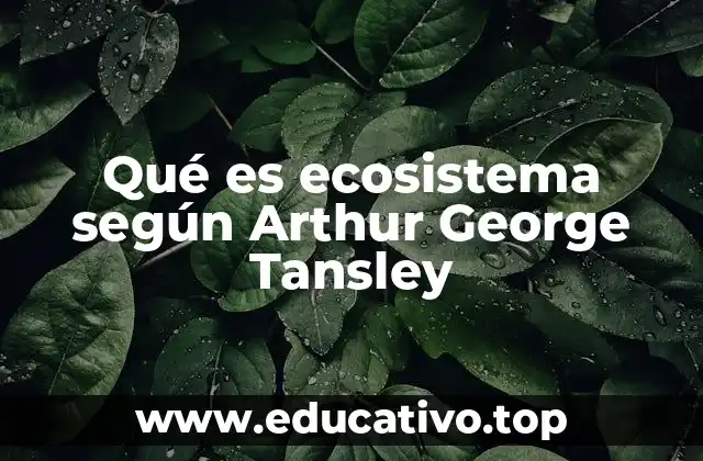 Qué es ecosistema según Arthur George Tansley
