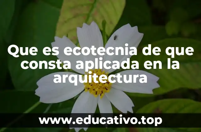 Que es ecotecnia de que consta aplicada en la arquitectura