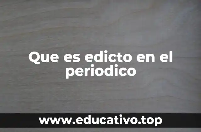 Que es edicto en el periodico