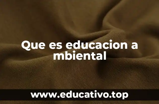 Que es educacion a mbiental