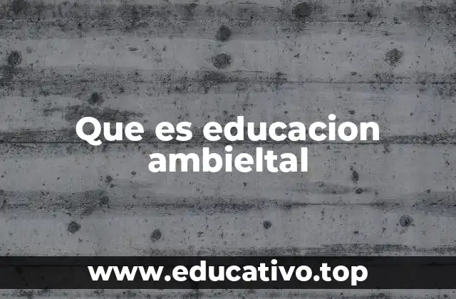 Que es educacion ambieltal