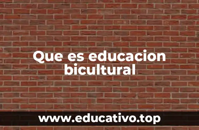 Que es educacion bicultural