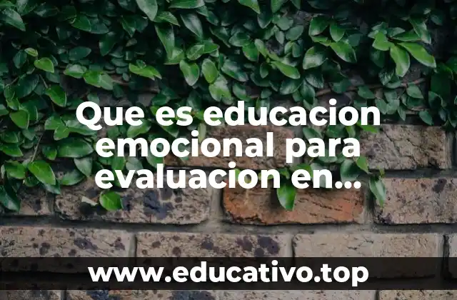 Que es educacion emocional para evaluacion en preescolar