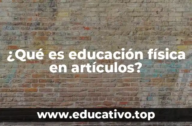 ¿Qué es educación física en artículos?