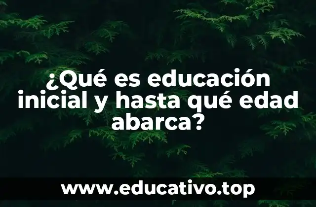 ¿Qué es educación inicial y hasta qué edad abarca?