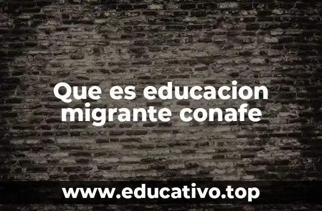 Que es educacion migrante conafe