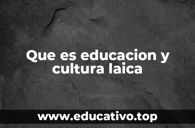 Que es educacion y cultura laica