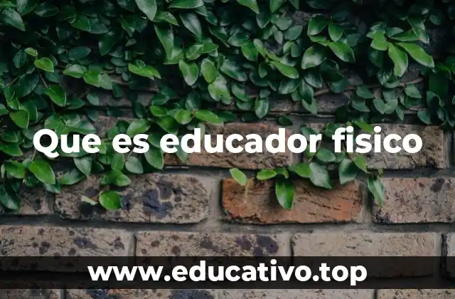 Que es educador fisico