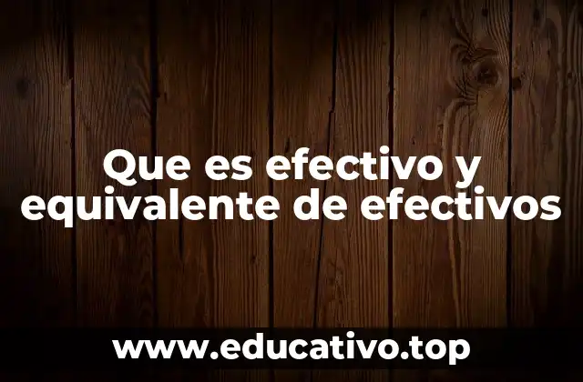 Que es efectivo y equivalente de efectivos