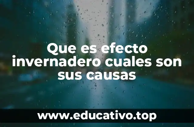 Que es efecto invernadero cuales son sus causas