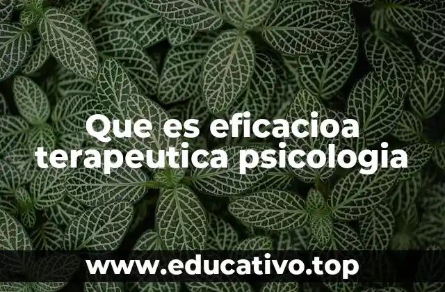 Que es eficacioa terapeutica psicologia