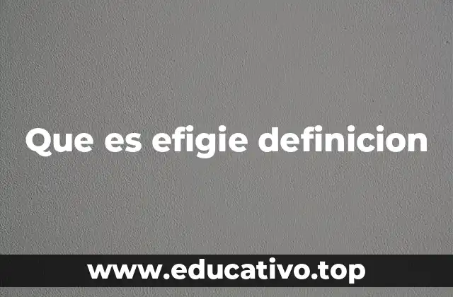 Que es efigie definicion