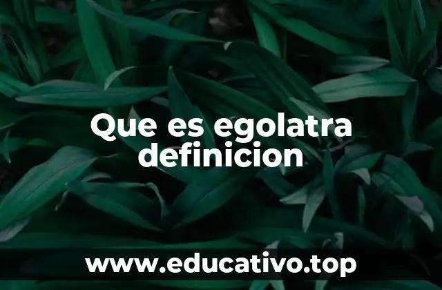 Que es egolatra definicion