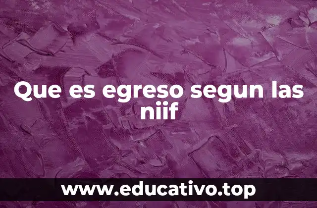 Que es egreso segun las niif