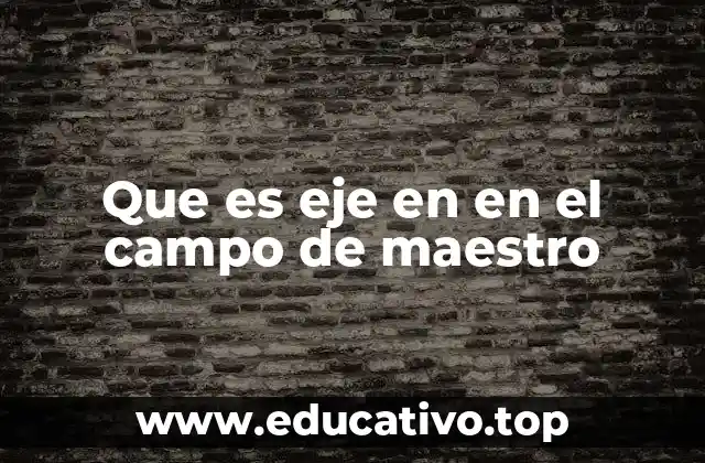 Que es eje en en el campo de maestro