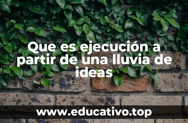 Que es ejecución a partir de una lluvia de ideas