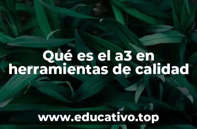 Qué es el a3 en herramientas de calidad