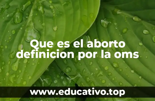 Que es el aborto definicion por la oms