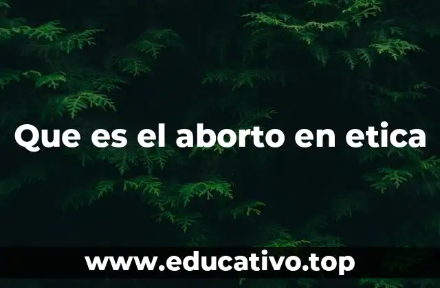 Que es el aborto en etica