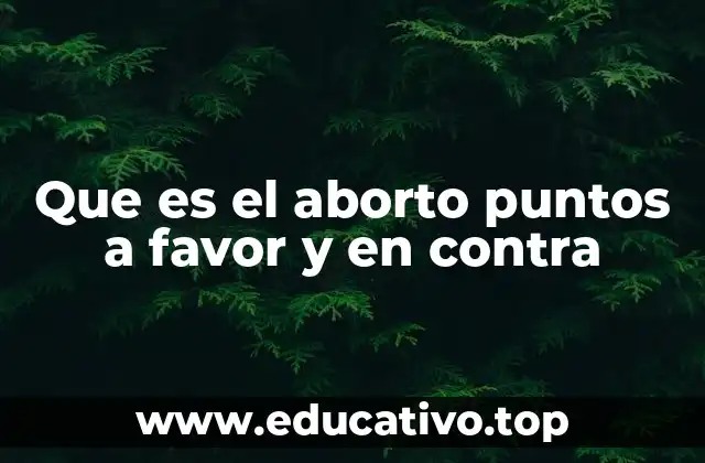 Que es el aborto puntos a favor y en contra