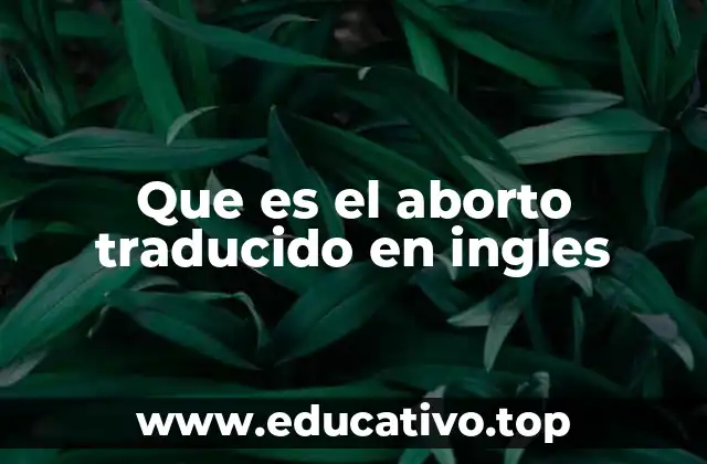 Que es el aborto traducido en ingles