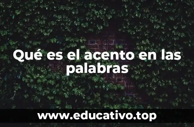 Qué es el acento en las palabras