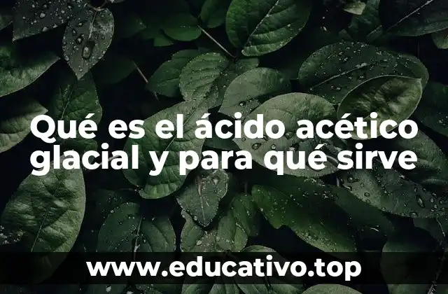 Qué es el ácido acético glacial y para qué sirve