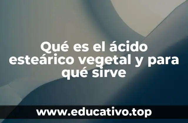 Qué es el ácido esteárico vegetal y para qué sirve