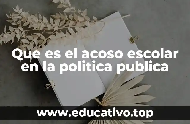 Que es el acoso escolar en la politica publica