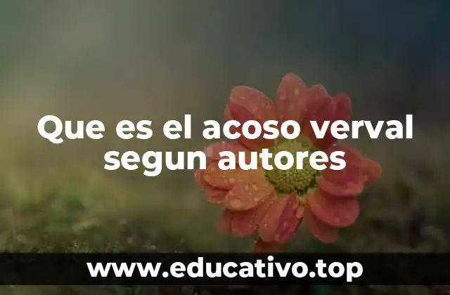 Que es el acoso verval segun autores