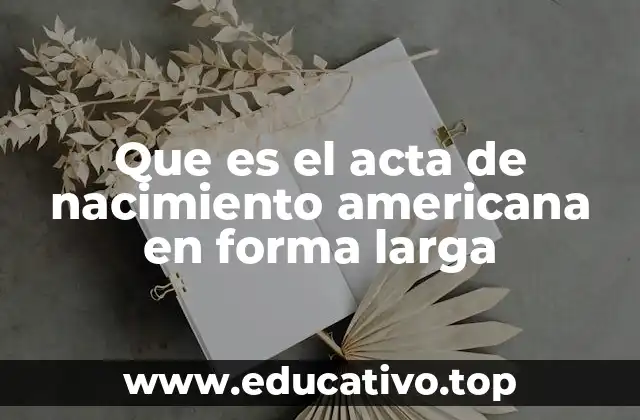 Que es el acta de nacimiento americana en forma larga