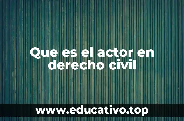 Que es el actor en derecho civil
