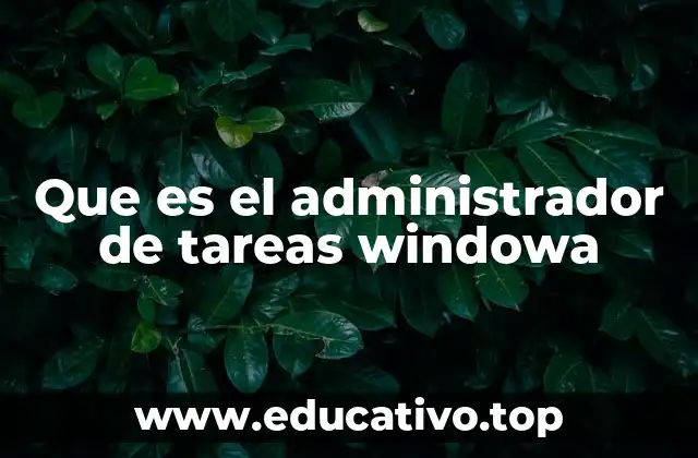 Que es el administrador de tareas windowa