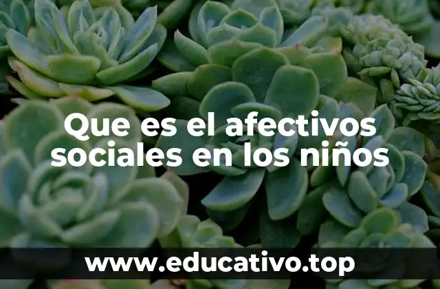 Que es el afectivos sociales en los niños