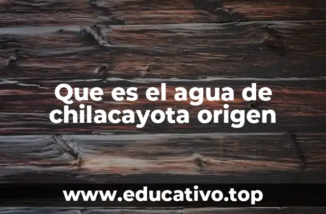 Que es el agua de chilacayota origen