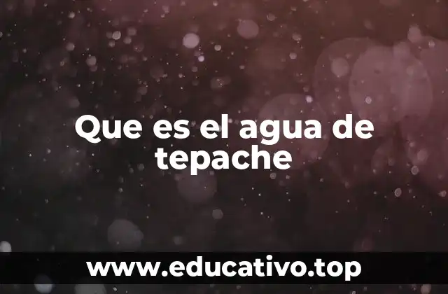 Que es el agua de tepache