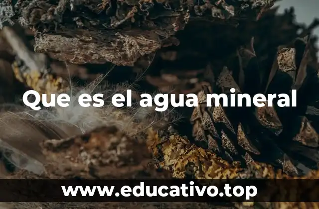 Que es el agua mineral