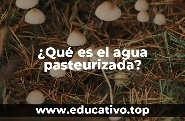 ¿Qué es el agua pasteurizada?