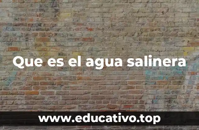 Que es el agua salinera