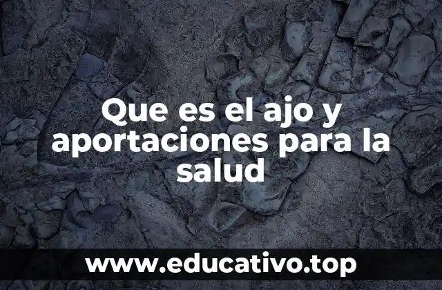 Que es el ajo y aportaciones para la salud