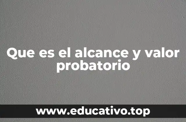 Que es el alcance y valor probatorio