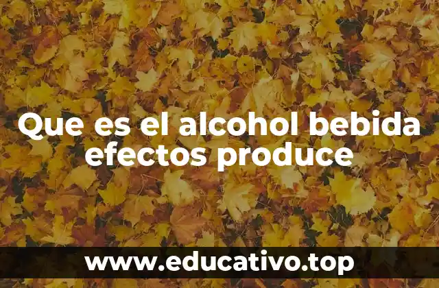 Que es el alcohol bebida efectos produce